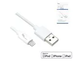 USB A til Lightning-kabel 0,5 m, hvid, DINIC Box